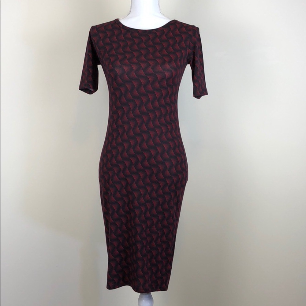 LuLaRoe Black and Red Julia Dress Size XXS